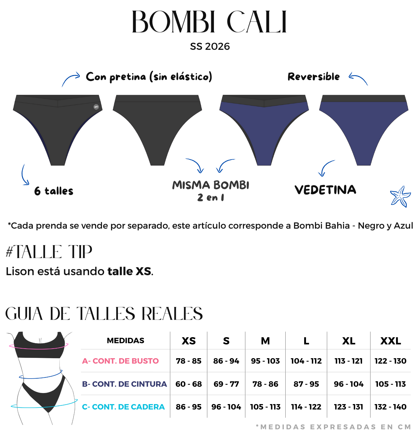 bombacha vedetina reversible negra y azul